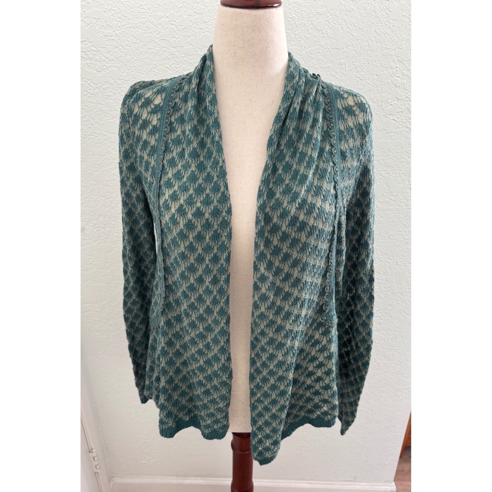Anthropologie Knitted & Knotted Open-Knit Relaxed Open Front Cardigan Size SM